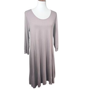 Garnet Hill brown/tan slinky Skater style dress size medium